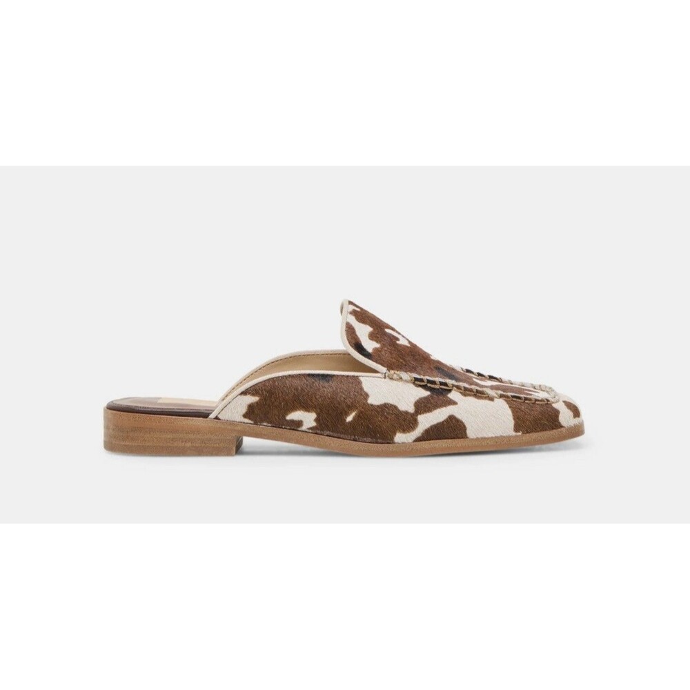 Demo Try On Dolce Vita Bradley Flats In Real Calf Hair Cow Print Leather Sz 7